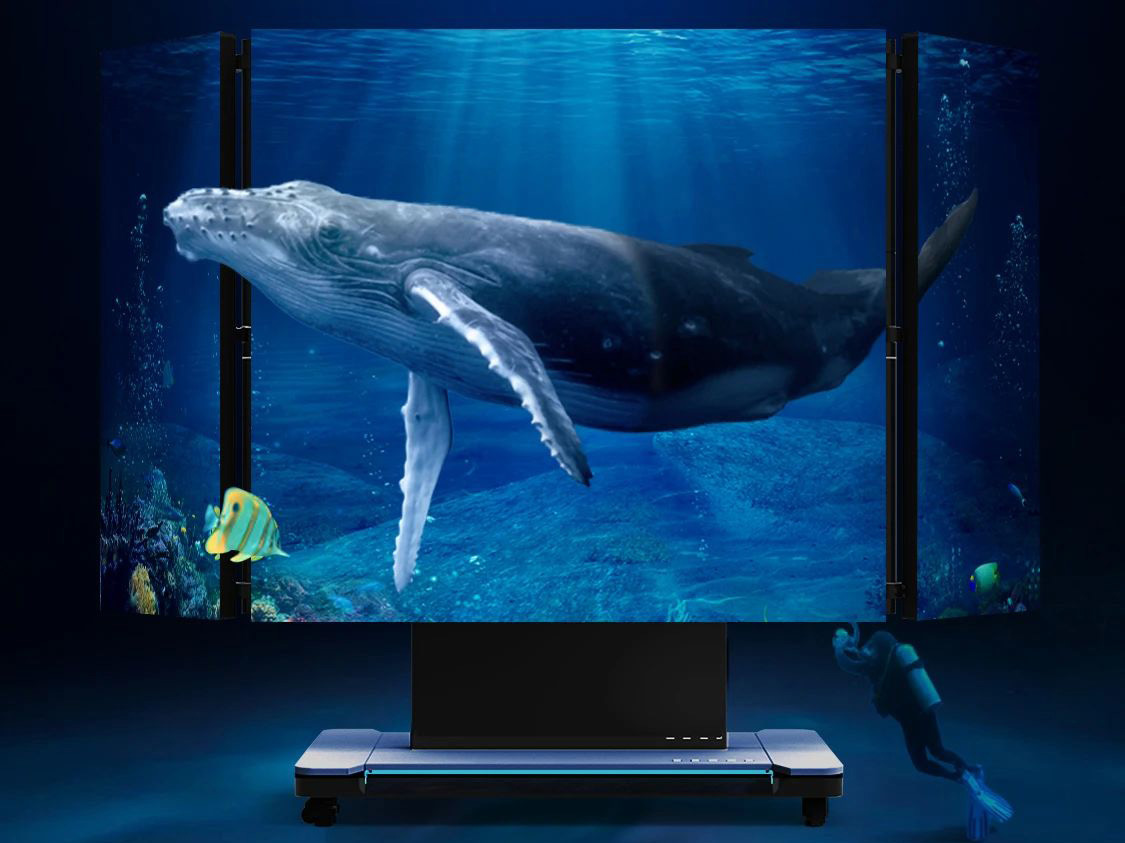 优发国际全新一代3D折叠屏首秀北京教育装备展，，，，，开启智慧教育多维交互时代